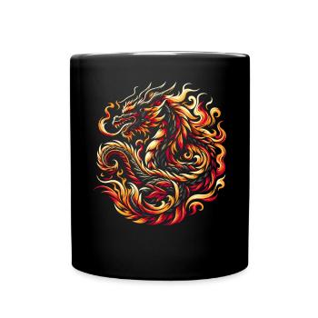 Dragon Fire Chinese Dragon Zodiac Symbol - Full Colour Mug - black - Front