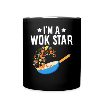 Nourriture chinoise frite - Mug uni - noir - Devant