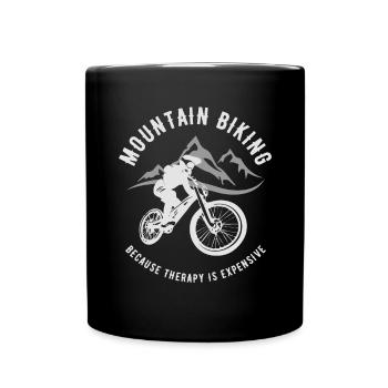 Thérapie de citation de VTT drôle - Mug uni - noir - Devant
