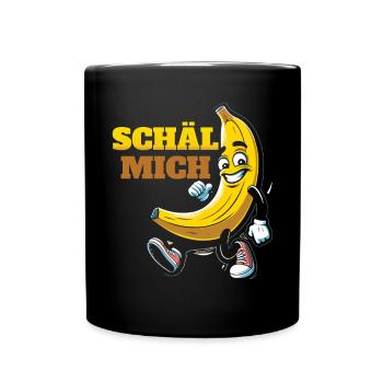 Freche Banane - Schäl mich - Tasse einfarbig - Schwarz - Vorne
