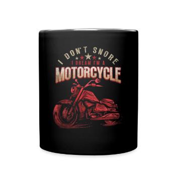 Je ne ronfle pas, je rêve d’être un motard à moto - Mug uni - noir - Devant