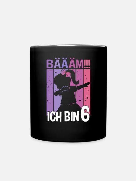 Mädchen Tanzen Bääm Ich bin 6 Jahre Dab Geburtstag - Tasse einfarbig - Schwarz