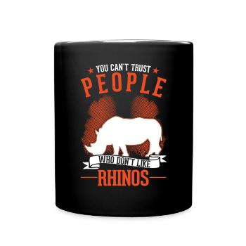 Rhino Gift Rhino Rhinoceros - Full Colour Mug - black - Front