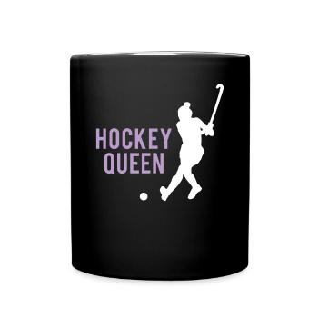 Eishockey Königin Cool Sportlerin Krone - Tasse einfarbig - Schwarz - Vorne