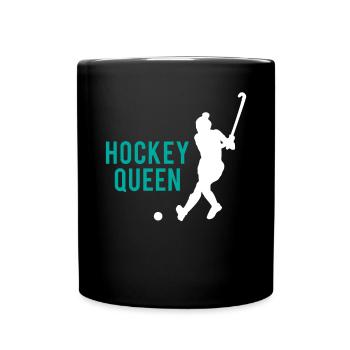 Eishockey Königin Cool Sportlerin Krone - Tasse einfarbig - Schwarz - Vorne