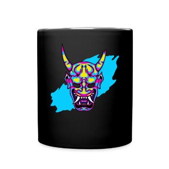 Hannya Neon Demon Cool Japan Art - Tasse einfarbig - Schwarz - Vorne