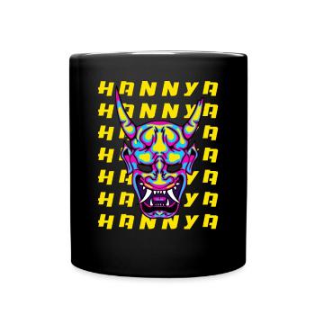 Hannya Maske Neon Dämon Japan Kunst - Tasse einfarbig - Schwarz - Vorne