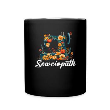Sewciopath, Quilting sewing - Tasse einfarbig - Schwarz - Vorne