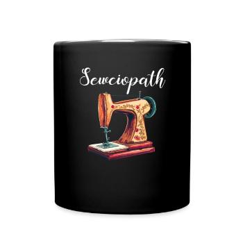Sewciopath, Quilting sewing - Tasse einfarbig - Schwarz - Vorne