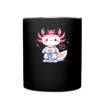 Axolotl as a Cancer Zodiac Sign - Full Colour Mug - black - Front
