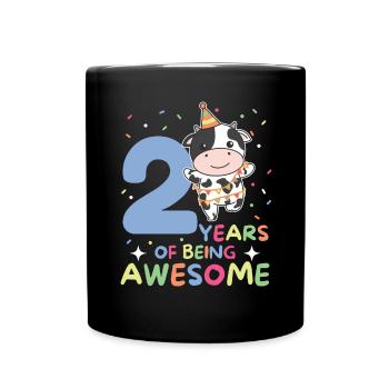 Vache pour les enfants de 2 ans - Mug uni - noir - Devant