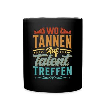 Retro Förster Waldarbeiter Spruch - Tanne - Tasse einfarbig - Schwarz - Vorne