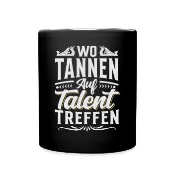Retro Förster Waldarbeiter Spruch - Tanne - Tasse einfarbig - Schwarz - Vorne