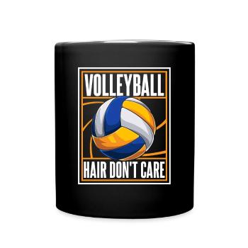Volleyball Hair Don't Care Volleyballfreak - Tasse einfarbig - Schwarz - Vorne