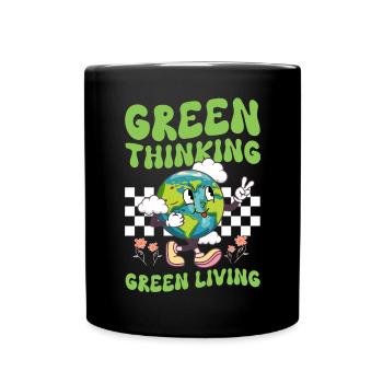 Erde Tag Groovy Hippie 70s Retro Retro - Tasse einfarbig - Schwarz - Vorne