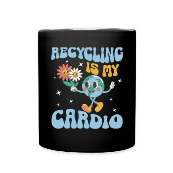 Erde Tag Groovy Hippie 70s Retro Retro - Tasse einfarbig - Schwarz - Vorne