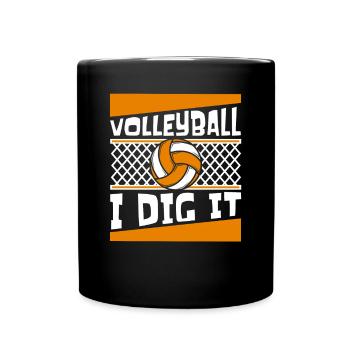 Volleyball I Dig It Volleyball Player Volleyball - Full Colour Mug - black - Front