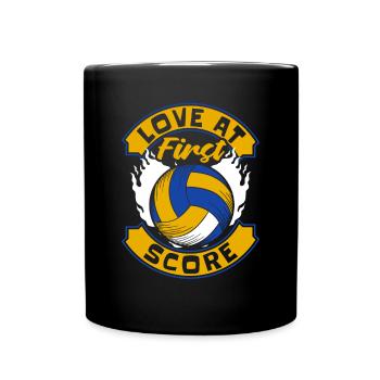 Love At First Score Volleyball Player Volleyball - Full Colour Mug - black - Front