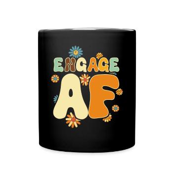 Dedicated friends engagement bride - Full Colour Mug - black - Front