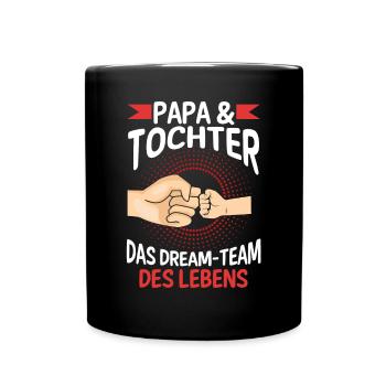 Papa Tochter Vater Familie Geschenk - Tasse einfarbig - Schwarz - Vorne