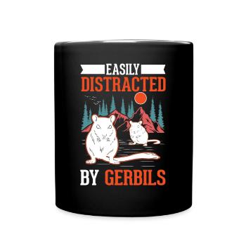 Facilement distrait par la gerbille de la Gerbille Rennratte - Mug uni - noir - Devant