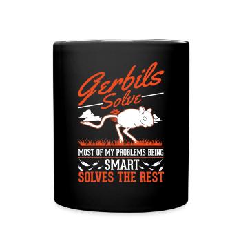 Gerbil Gift Mongolian Gerbil Gerbil - Full Colour Mug - black - Front