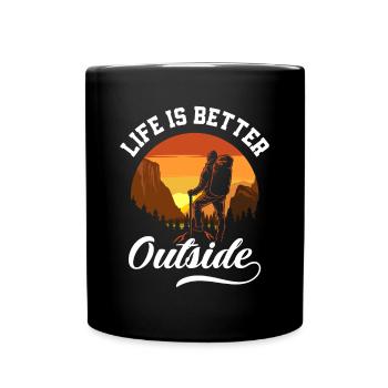 Funny Hiking Gift - Full Colour Mug - black - Front