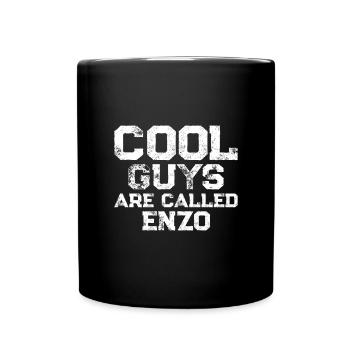 Les mecs cool s’appellent Enzo - Mug uni - noir - Devant