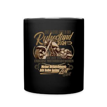 Legende, Rente, Ruhestand, Motorrad, Geschenk - Tasse einfarbig - Schwarz - Vorne