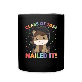 Kids Class of 2024 nailed it Pferd - Tasse einfarbig - Schwarz - Vorne
