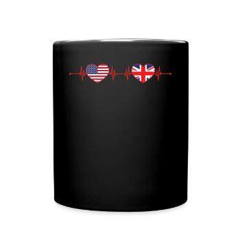 États-Unis Royaume-Uni Heartbeat Cœur du Royaume-Uni américain - Mug uni - noir - Devant