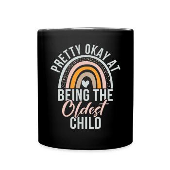 Oldest Child Gifts - Full Colour Mug - black - Front