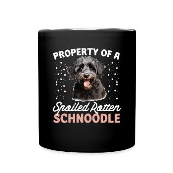 Schnoodle Snoodle Dog Breed Pet Property - Tasse einfarbig - Schwarz - Vorne