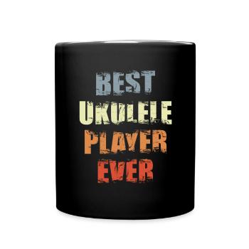 Ukulele Spieler - Tasse einfarbig - Schwarz - Vorne