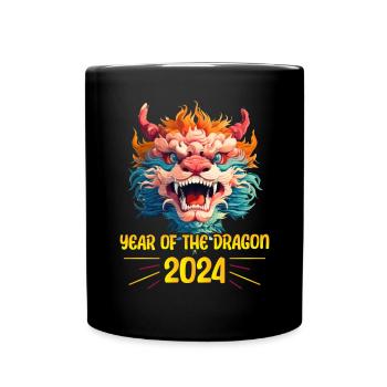 Majestätischer Drache 2024 - Mondneujahrsfeier - Tasse einfarbig - Schwarz - Vorne