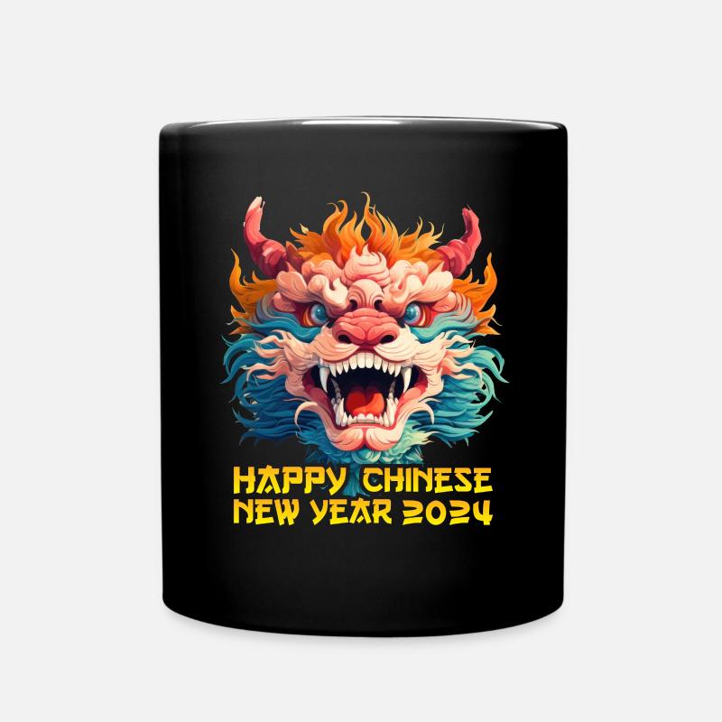 Majestätischer Drache 2024 - Mondneujahrsfeier - Tasse einfarbig - Schwarz