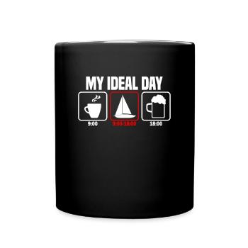 My Perfect Day Sailing Sailor - Full Colour Mug - black - Front