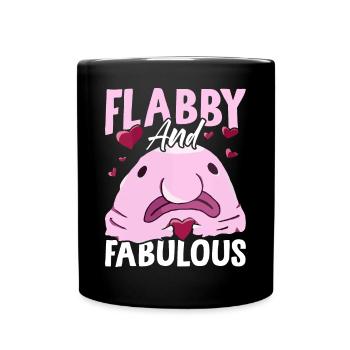 Lustiger Blobfisch Meerestier - Tasse einfarbig - Schwarz - Vorne