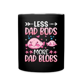 Lustiger Blobfisch Papa Meerestier - Tasse einfarbig - Schwarz - Vorne