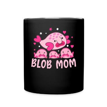 Lustige Blobfish Mama Meerestier - Tasse einfarbig - Schwarz - Vorne