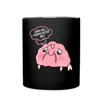 Lustiger Blobfisch Meerestier - Tasse einfarbig - Schwarz - Vorne