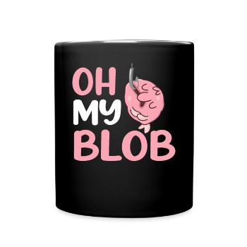 Lustiger Blobfisch Meerestier - Tasse einfarbig - Schwarz - Vorne