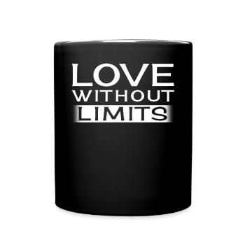 Love Without Limits Romantic Inspirational Quote - Full Colour Mug - black - Front