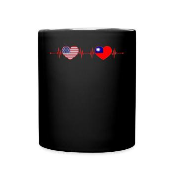 États-Unis Taïwan Heartbeat Américain Taïwanais - Mug uni - noir - Devant