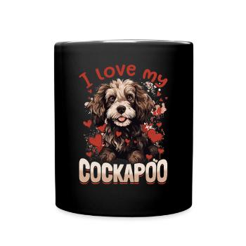 Cockapoo chien race animal de compagnie J’aime mon Cockapoo - Mug uni - noir - Devant
