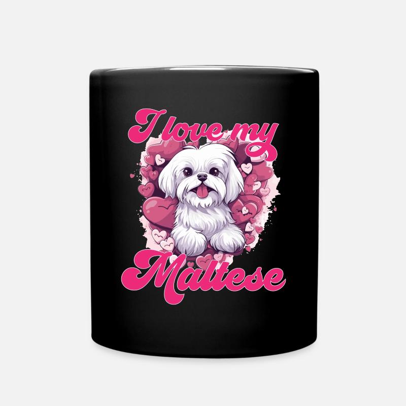 Chien maltais de race animal de compagnie j’aime mon bichon maltais - Mug uni - noir