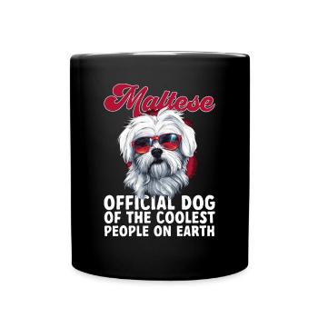 Maltese Dog Breed Pet Maltese Official Dog - Full Colour Mug - black - Front