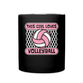 This Girl Loves Volleyball Volleyball Freak - Full Colour Mug - black - Front