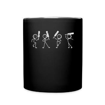Funny Cricket Stick Figure Funny Cricketing Cricke - Tasse einfarbig - Schwarz - Vorne