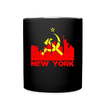 Sowjetisches Kommunistisches New York - Tasse einfarbig - Schwarz - Vorne